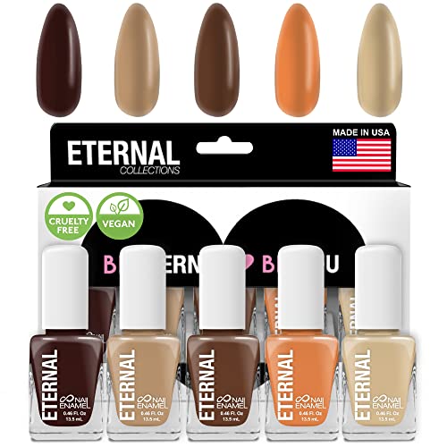 Eternal Nude Nail Polish Set - 5 Shades, Quick Dry & Long Lasting
