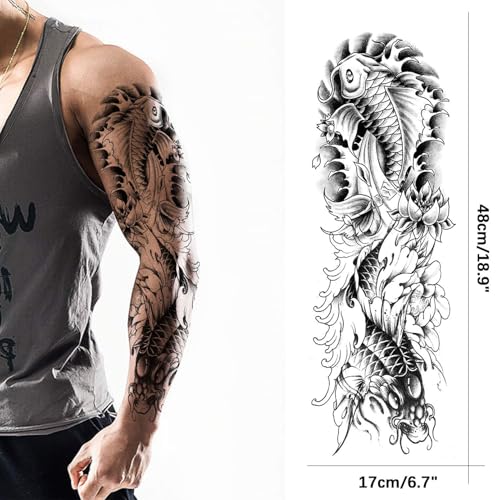 Aresvns Japanese Style Temporary Tattoo Sleeves - 20 Sheets