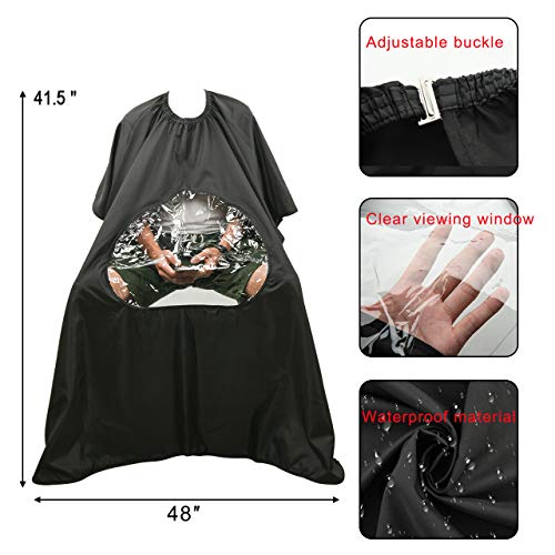 CM Barber Cape with Clear Window - Waterproof Hair Cutting Apron