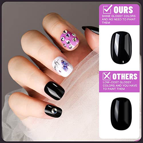 Teenitor 24-Pack Short Press On Nails Kit with Nail Glue