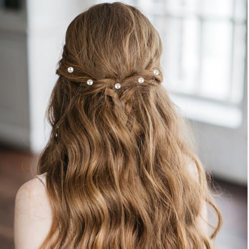 Luxshiny Pearl Spiral Hair Pins - 12 Gold Coil Hair Accessories for Women