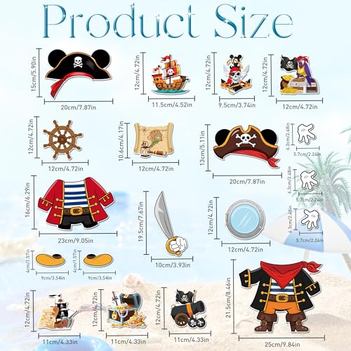 19 Pcs Pirate Cruise Door Decorations Set - Fun Magnetic Decor