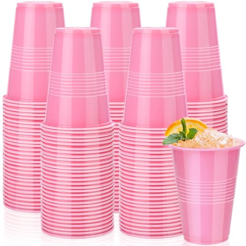 Kochorie 50 Pack Pink Disposable Plastic Cups - 16 Oz Party Drinkware