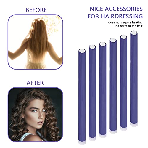 60-Piece Flexible Foam Hair Curling Rods Set with 2 Rat Tail Combs