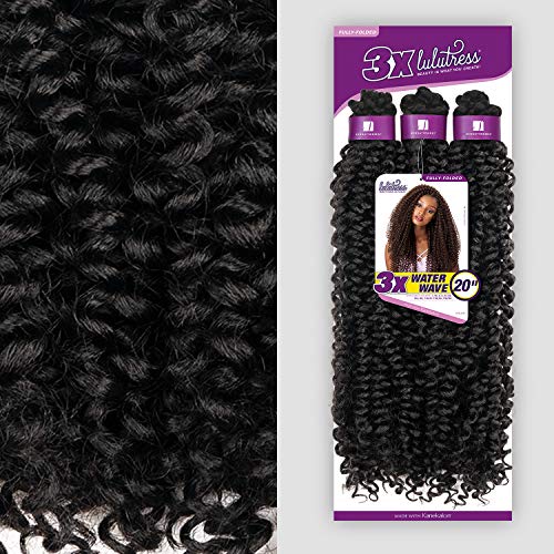 Sensationnel Lulutress Crochet Braids Water Wave 20in - 1 Pack 1B Offblack Synthetic Hair