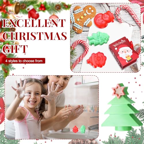 Demissle 4-Piece Christmas Handmade Soap Gift Set - Festive Scented Bars