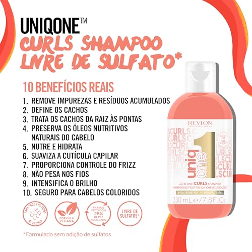 Revlon Professional UniqOne 10-in-1 Sulfate-Free Shampoo for Curls - 7.7 Fl Oz