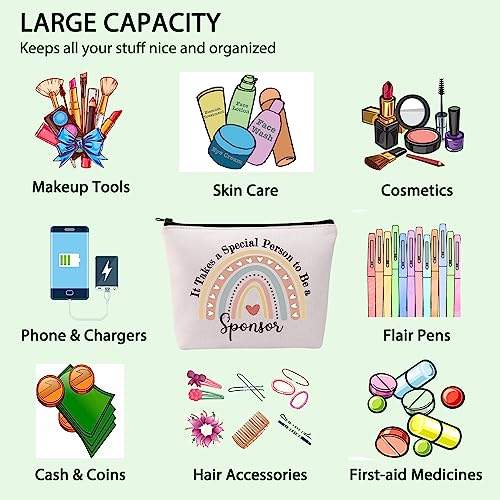 Sponsor Appreciation Makeup Bag - Addiction Recovery Sobriety Gift