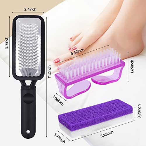 Foot Callus Remover Set with Foot File Pumice Stones & Nail Brush - Pedicure Kit for Soft Feet