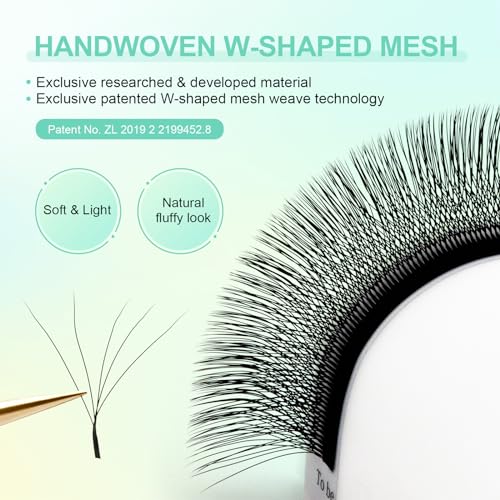 NAGARAKU 5D W Premade Lash Extensions - Fluffy Matte Black 8-15mm