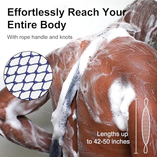 THURLADY African Exfoliating Net Sponge - Long Nylon Scrubber