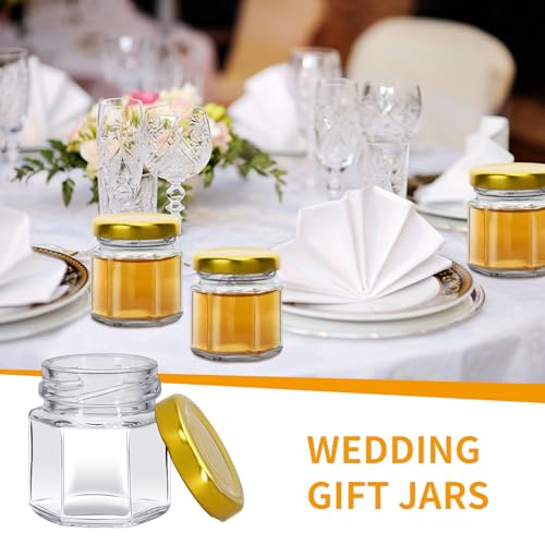 10 Pack Mini Clear Glass Honey Jars with Airtight Lids - 1.5 oz