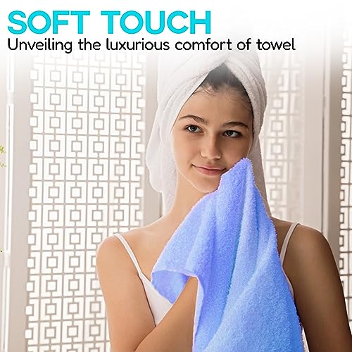 QUBA LINEN Multicolor 100% Cotton Hand Towel Set 16x28 Inches - Pack of 6