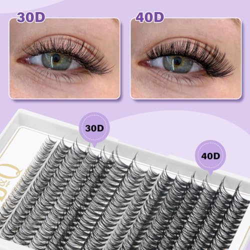 40D-0.07D 280PCS Eyelash Clusters Kit for DIY Extensions - Waterproof, Reusable