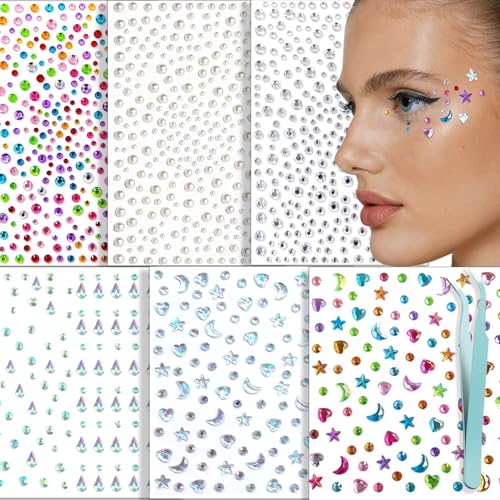 Self-Adhesive Rhinestone Face Gems Stickers for Makeup