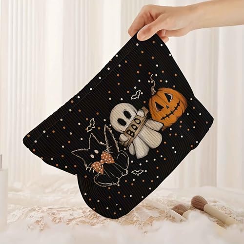 Cute Halloween Makeup Bag for Women, Small Kawaii Cosmetic Pouch with Zipper