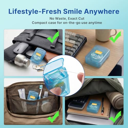 Houselog 2-in-1 Floss Threaders for Braces, Bridges & Implants - Light Mint 260 Count