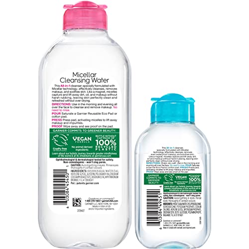 Garnier Micellar Cleansing Water Set for All Skin Types - 13.5 fl oz & 3.4 fl oz