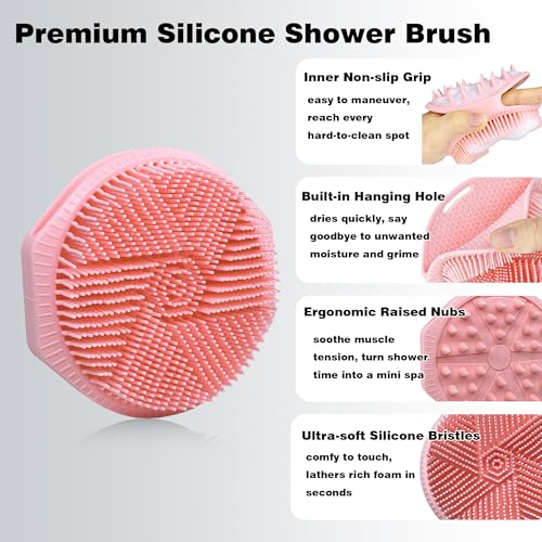 PeaKalo Dual-Sided Silicone Body Scrubber for Gentle Exfoliation