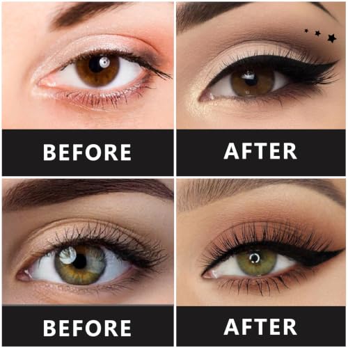QIUFSSE 5PCS Double-Ended Liquid Eyeliner Stamp Pen Set, Black