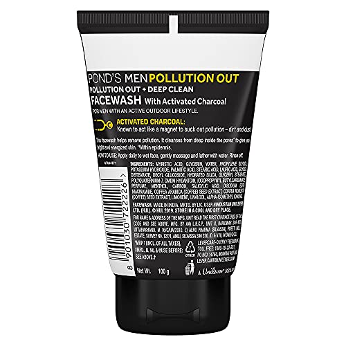 POND'S Men Pollution Out Face Wash with Activated Carbon, 100g