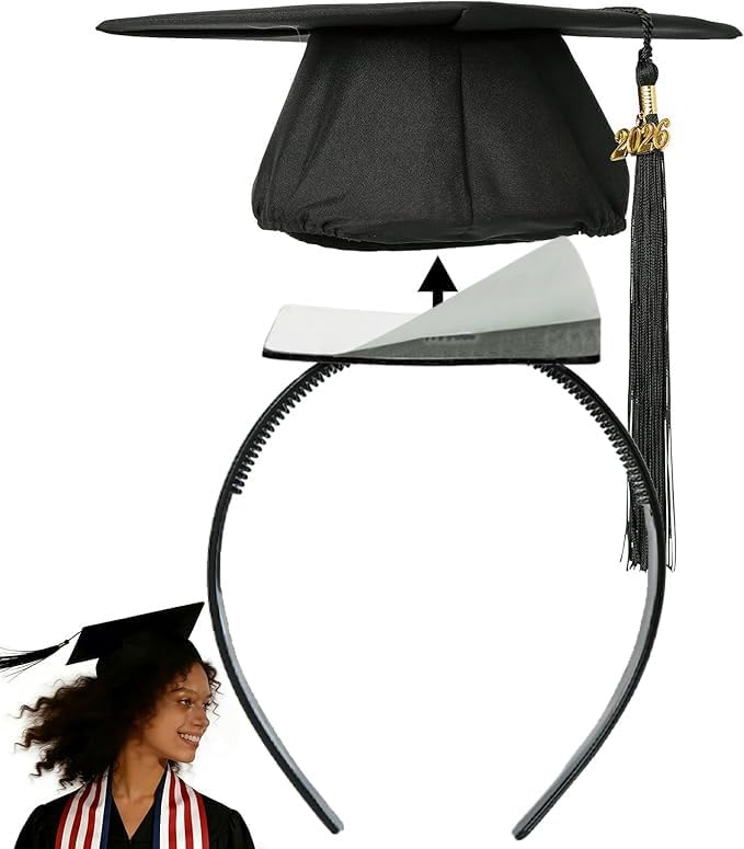 Graduation Cap Headband - Anti-Fall Curly Hair Accessory | Perfect for Graduates
