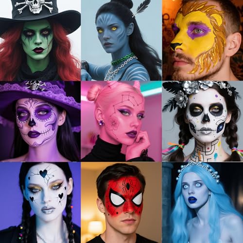 PASNOWFU 14 Colors Water Based Face & Body Painting Kit - Multicolor