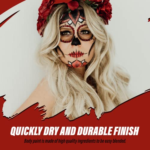 Manic Panic Vampire's Kiss Red Face & Body Paint - Full Coverage Cream Makeup for Halloween & Cosplay