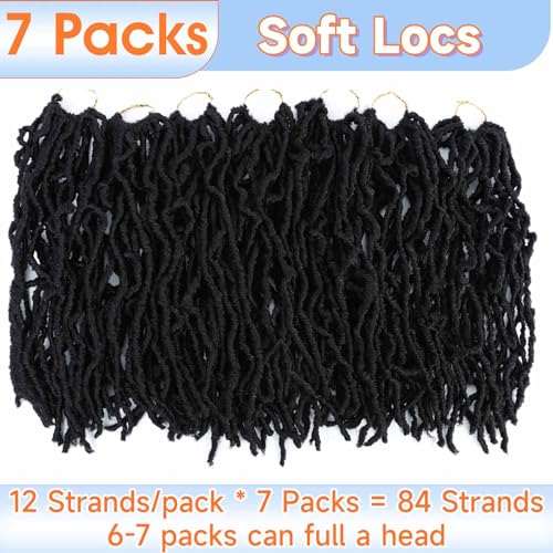 Cohariss 18 Inch Soft Faux Locs Crochet Hair - 7 Packs Pre-Looped