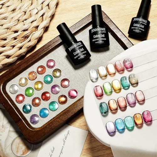 JODSONE 23-Piece Cat Eye Gel Nail Polish Set with Magnet and Base/Top Coat