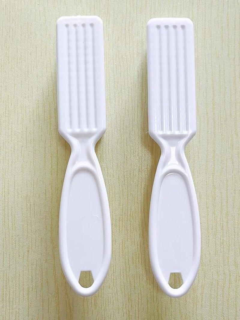 Nail Brush Set - 12Pcs Cleaning Brushes for Fingernails & Toenails | Ergonomic Handle for Manicure & Pedicure (White)