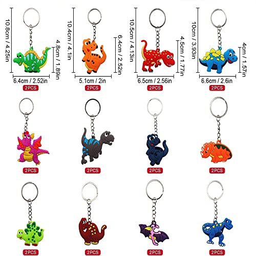 Dinosaur Keychain Pendants - 24 Pcs Kids Party Favors