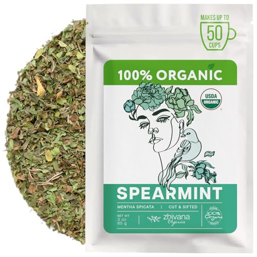 Organic Spearmint Tea Loose Leaf 3 oz - Digestive & Hormonal Support