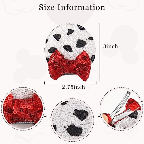 8-Pack Sequin Mouse Ear Hair Clips for Girls and Adults – Costume Accessory