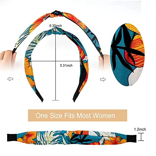 TOBATOBA Floral Knot Headbands for Women 10 Pack Wide No Slip Turbans