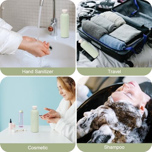 Refillable Travel Shampoo Bottles 13.5 oz - Leak-proof Blue & Green