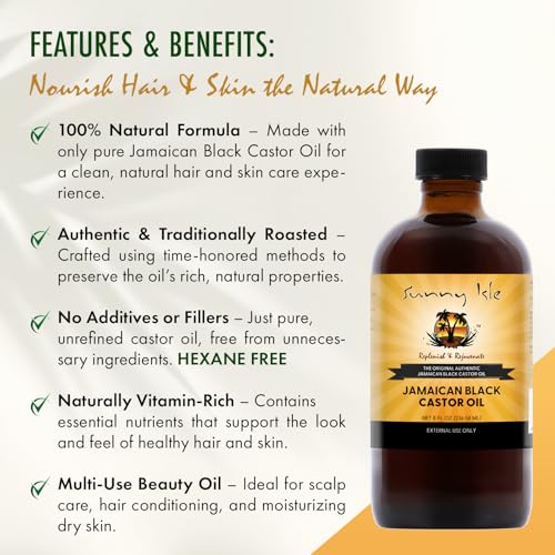 Sunny Isle Jamaican Black Castor Oil 8oz - Organic Hair Growth Treatment