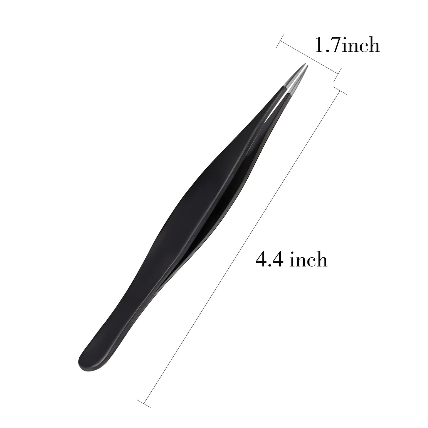 Honoson 6 Pieces Tweezers for Ingrown Hair Remover Pointed Blackhead Remover Point Tip Tweezers Stainless Steel for Nose Facial Hair Eyebrow and Shards(Black)