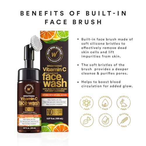 WOW Skin Science Vitamin C Face Wash with Brush - 5.07 oz