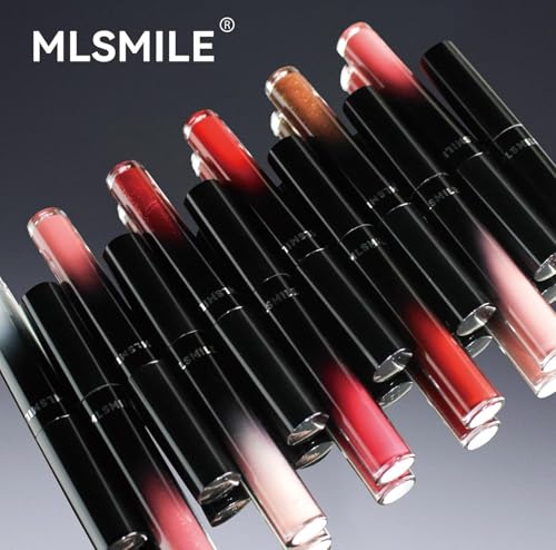 MLSMILE 12PCS Matte & Shiny Liquid Lipstick Set for Women & Girls - Waterproof, Long-Lasting, Non-Sticky