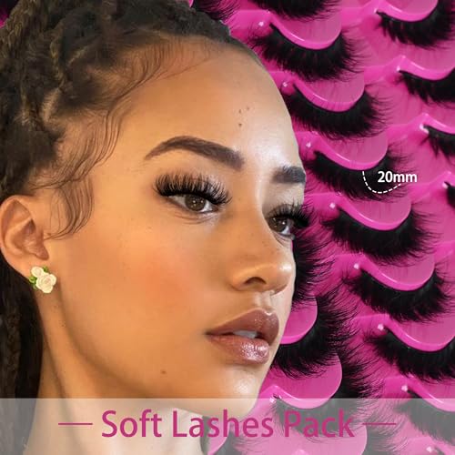 20 Pairs Faux Mink Lashes - 3D Voluminous Eyelashes by INSPEAUTY