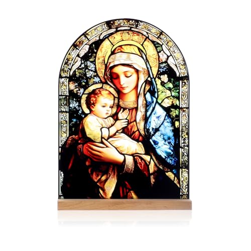 KOMI Madonna and Child Acrylic Statue - Religious Home Decor