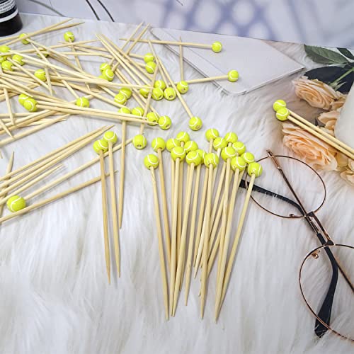 Honbay 100PCS Sports Ball Cocktail Skewers - Decorative Wooden Picks