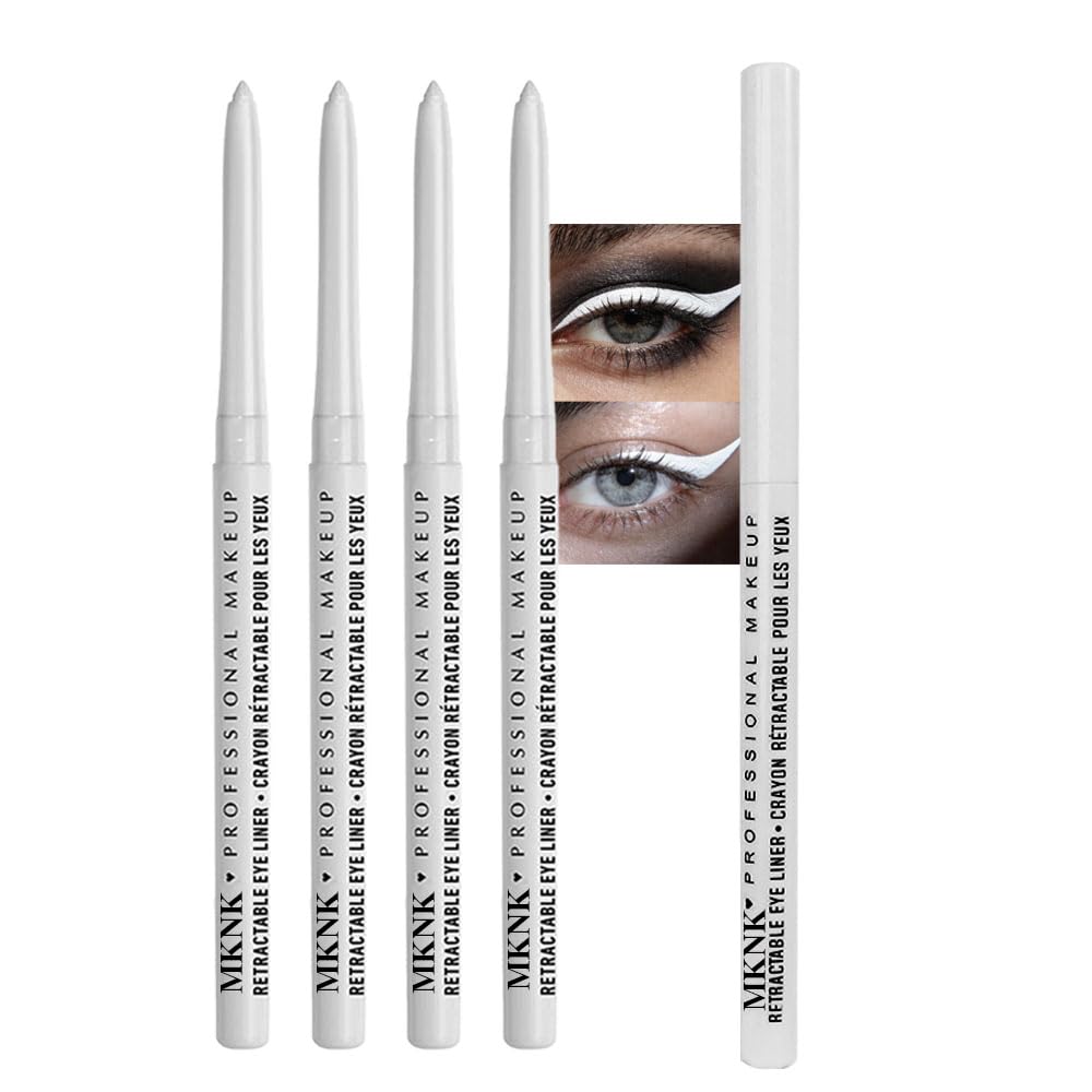 Retractable Creamy Eyeliner & Eyeshadow Sticks - Ultra Pigmented Matte Finish | 4 Pcs in Black, White, Brown, Blue, Purple, Green, Gray