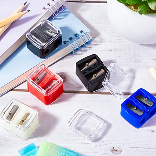 Chuangdi 5 Pack Dual Hole Makeup Pencil Sharpeners for Eyeliner & Lip Liner