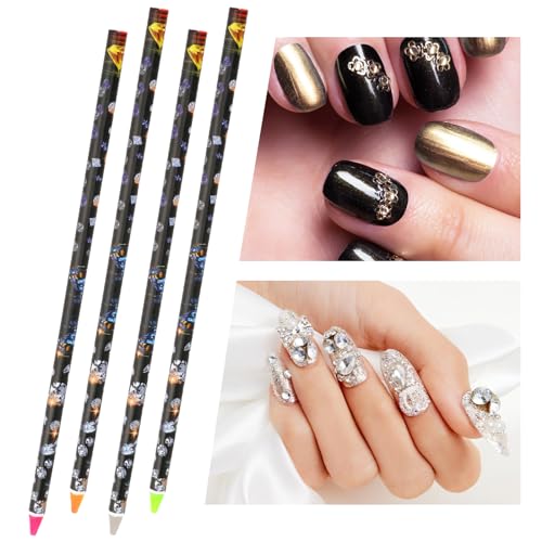 Rhinestone Picker Tool Set - 4 Adhesive Wax Pencils & Sharpener
