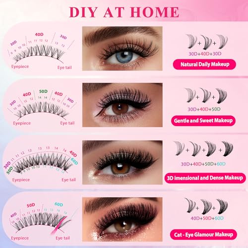 CCODDY Waltz Lash Clusters Kit - 400PCS Wispy DIY Eyelash Extensions Set