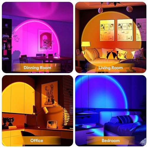 RGB Sunset Lamp Projector - 16 Color USB Night Light with 180° Rotation