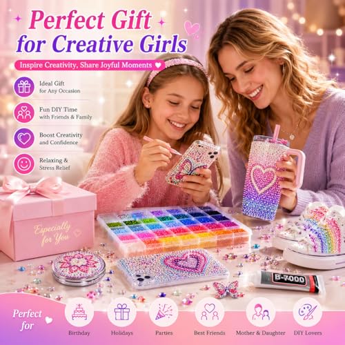 Complete 40 Colors Bedazzling Kit with 40000 Rhinestones & Tools