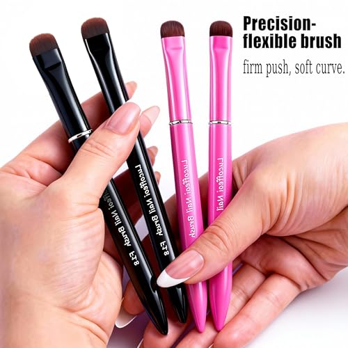 Kolinsky Sable French Tip Brush - Precision Nail Art Tool F14 Pink